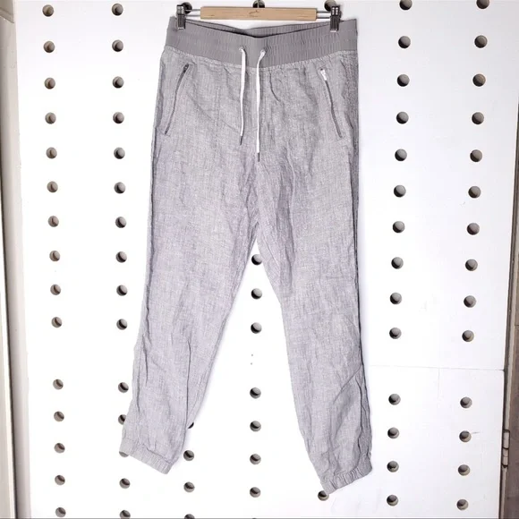 Athleta Cabo Linen Joggers Gray 6 - Picture 2 of 5